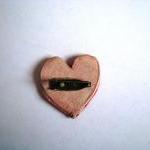 Made In Uk Or Wales - Heart Brooch / Pin / Button..