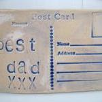 Dad - Ceramic Postcard With Vintage Buttons...