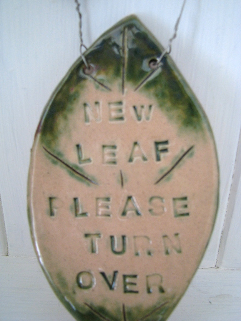 Leaf - Please Turn Over. Strung With Wire And Vintage Buttons. Handmade In Wales, Uk